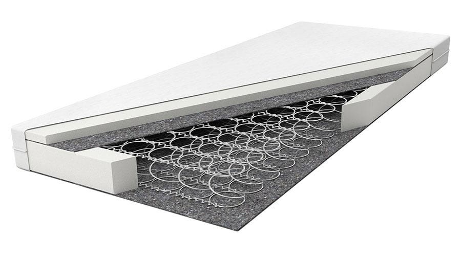 Letto 140x200 Alion bianco con materasso Bonell