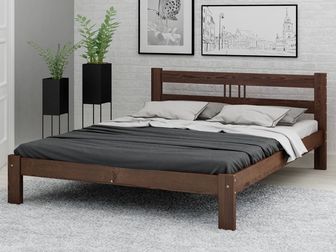 Letto in pino 160x200 Nikola noce