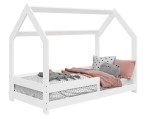 Lettino Montessori 80x160 cm a Casetta Bianco e sponde D5