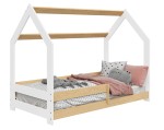 Lettino Montessori 80x160 cm a Casetta Bianco e sponde D5