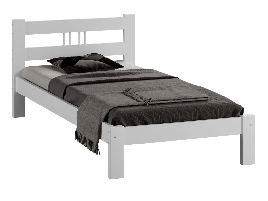 Letto in pino 90x200 Nikola bianco