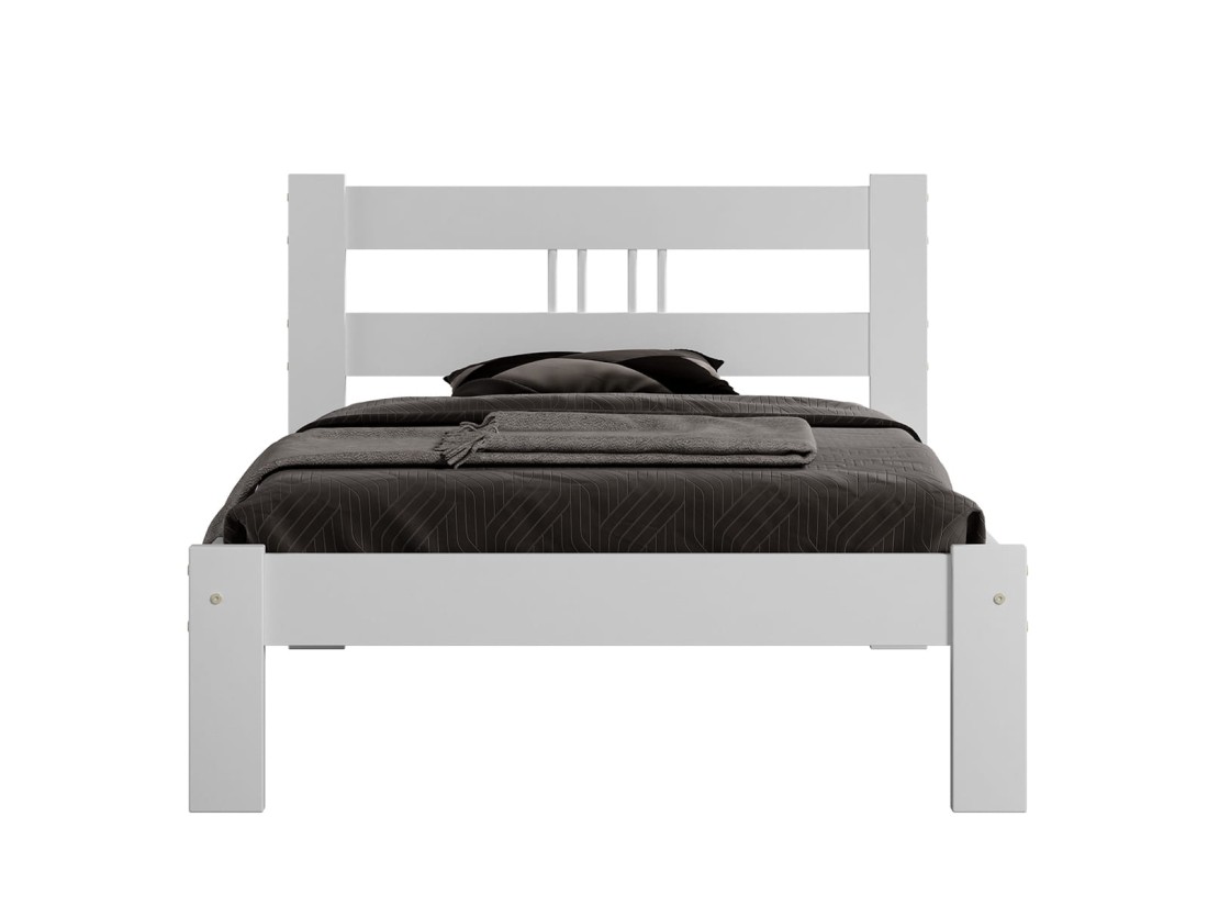 Letto in pino 90x200 Nikola bianco