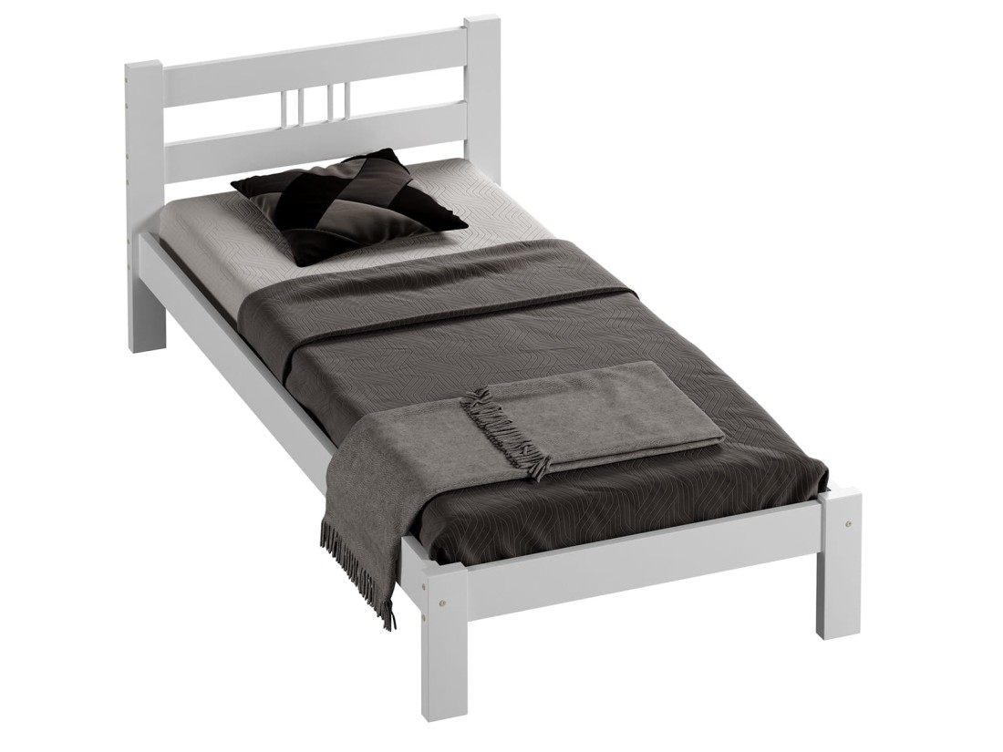 Letto in pino 90x200 Nikola bianco