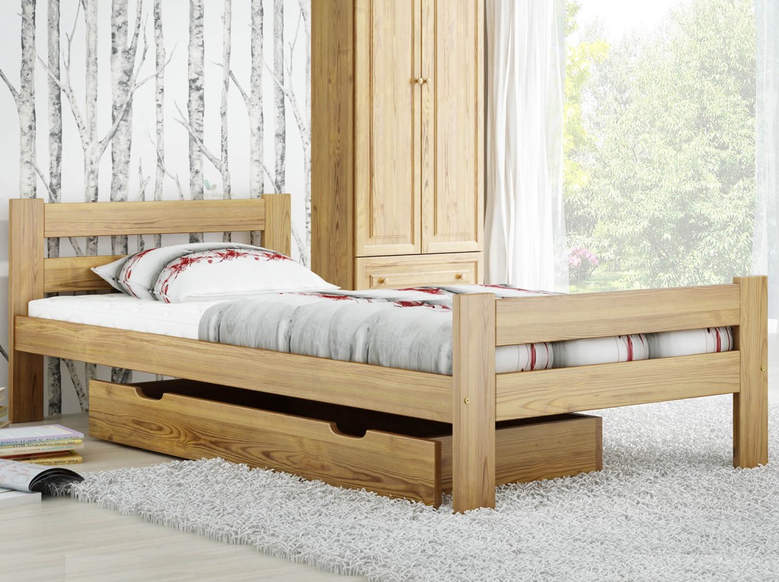 Letto in legno 90x200 Manta eco Rovere