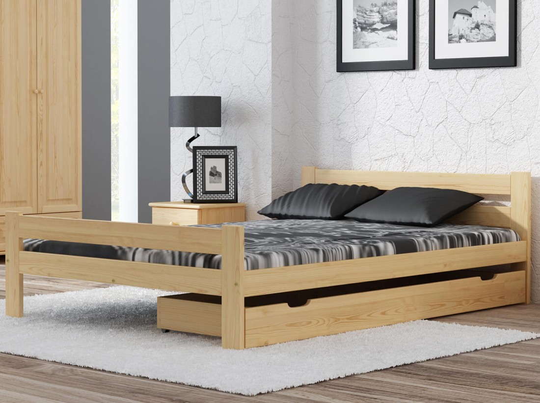 Letto 160x200 in legno Manta pino non verniciato