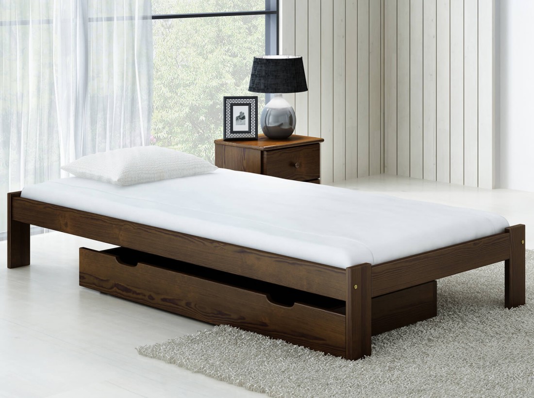 Letto in legno 90x200 Irys eco noce