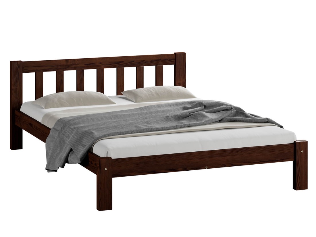 Letto in pino 140x200 Ofelia noce