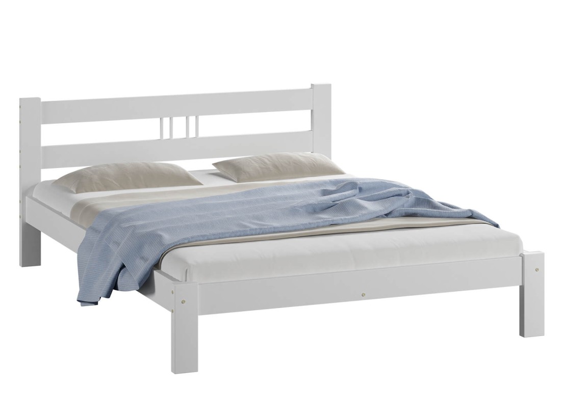 Letto in pino 140x200 Nikola bianco
