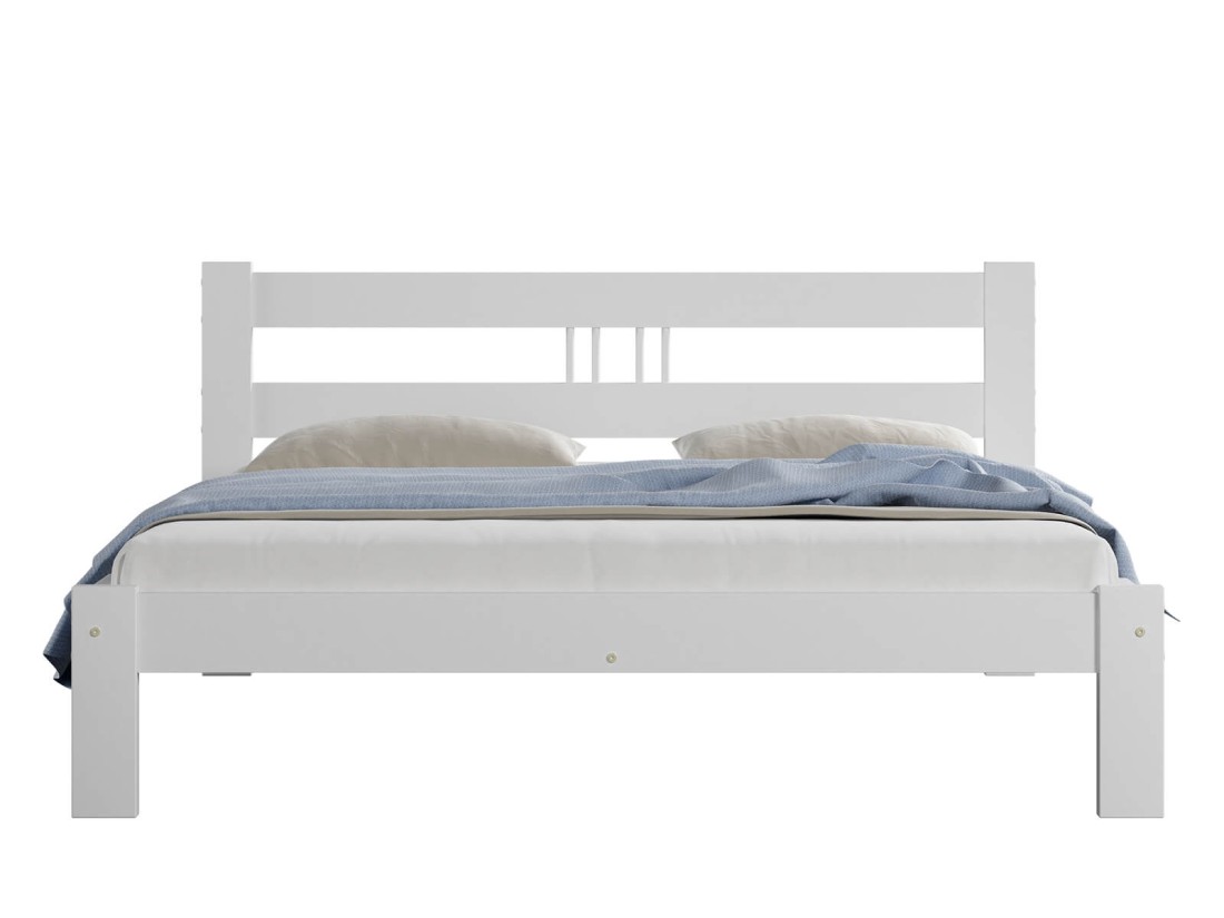 Letto in pino 120x200 Nikola bianco