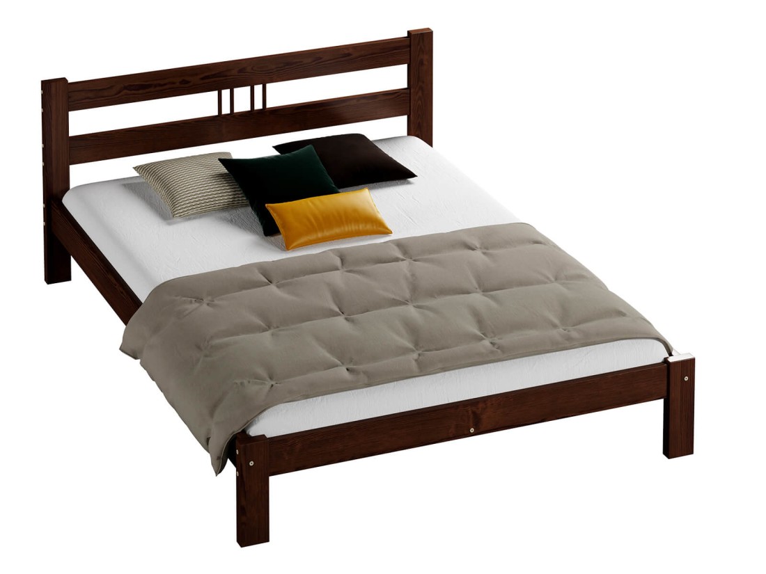 Letto in pino 140x200 Nikola noce