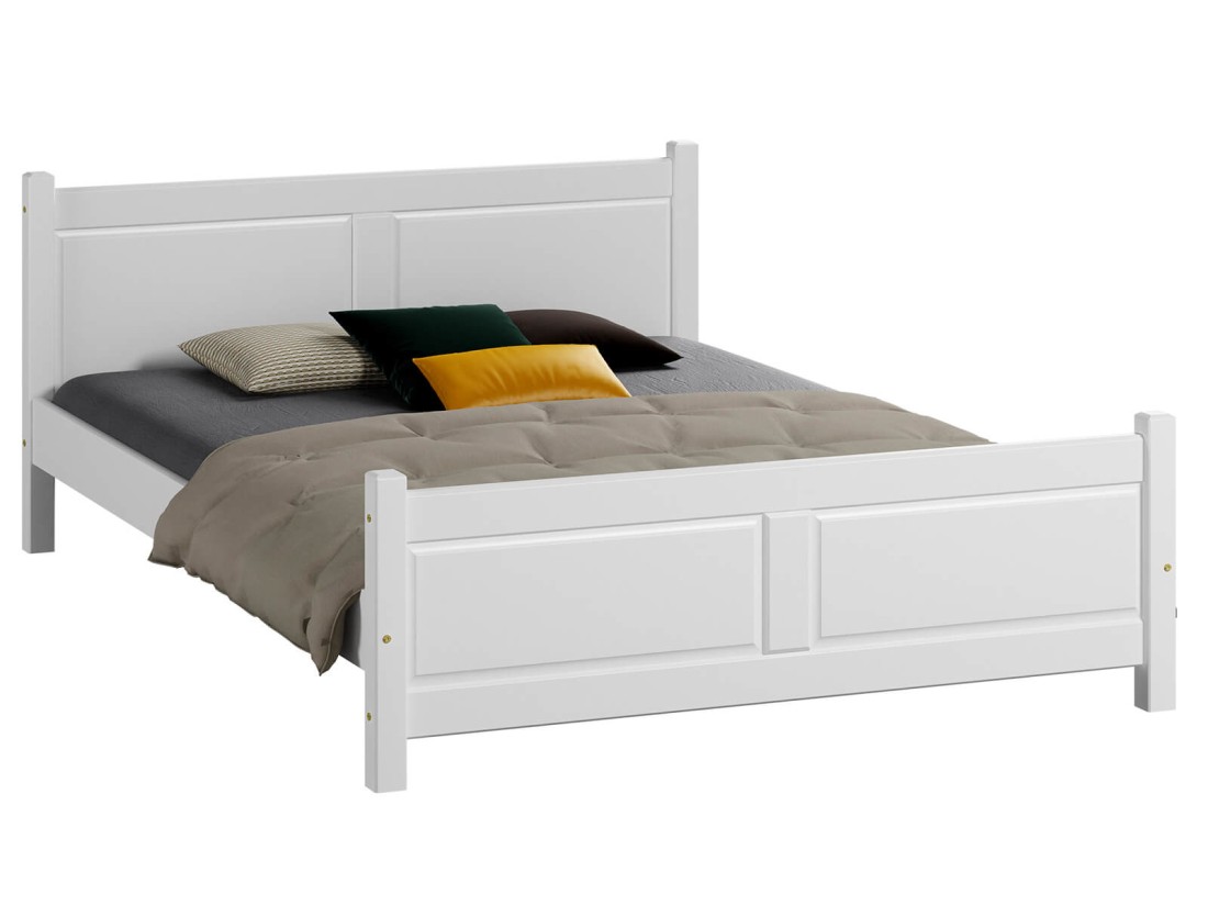 Letto 180x200 in legno Lena bianco
