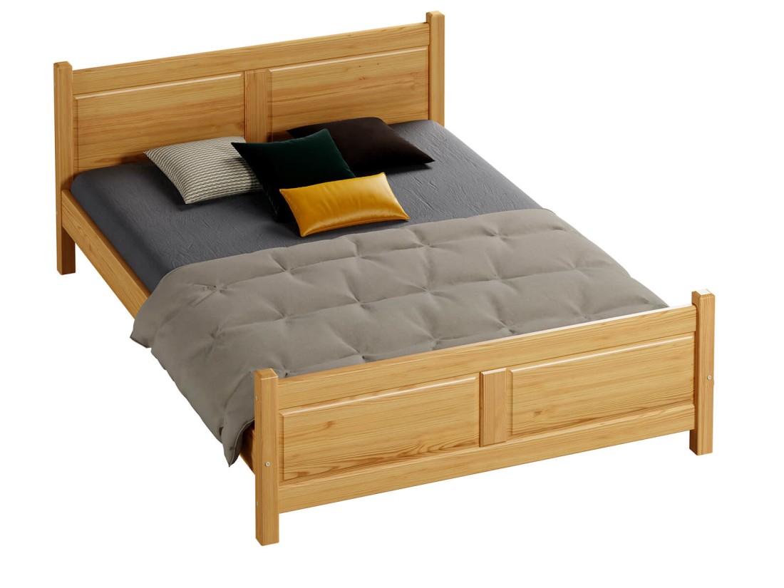 Letto in legno 140x200 Lena ontano