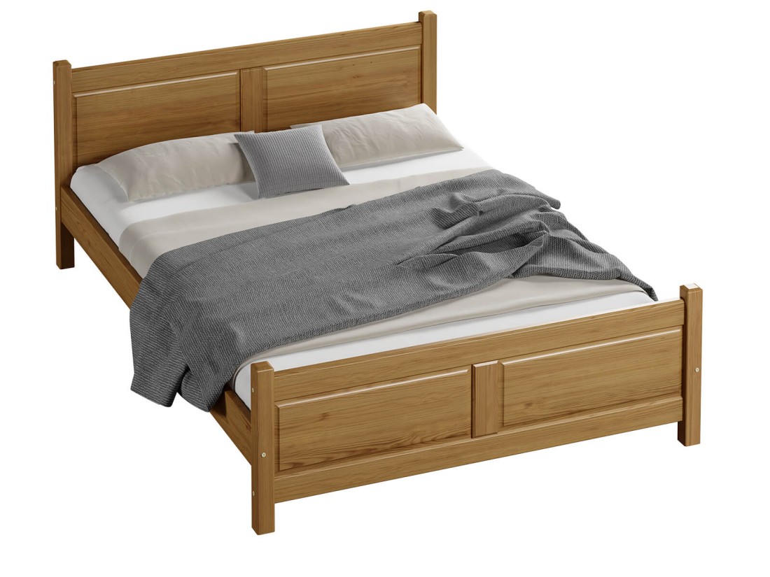 Letto in legno 120x200 Lena rovere