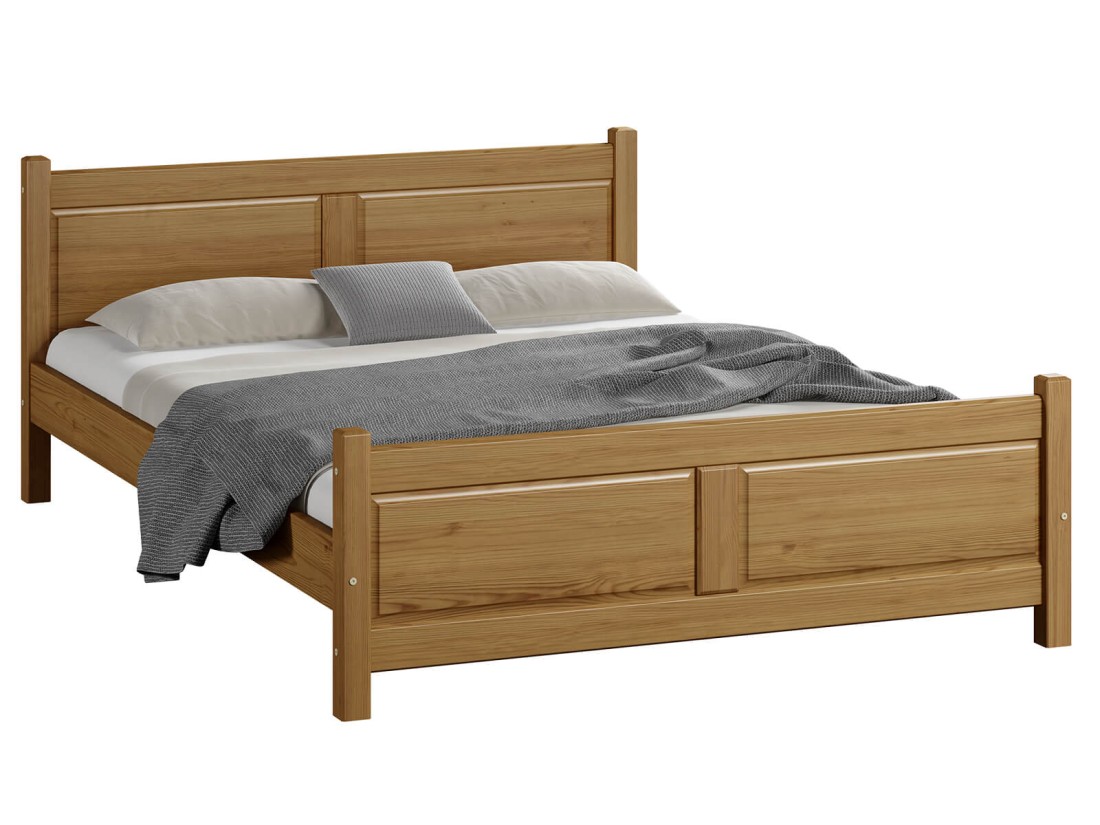 Letto in legno 140x200 Lena rovere