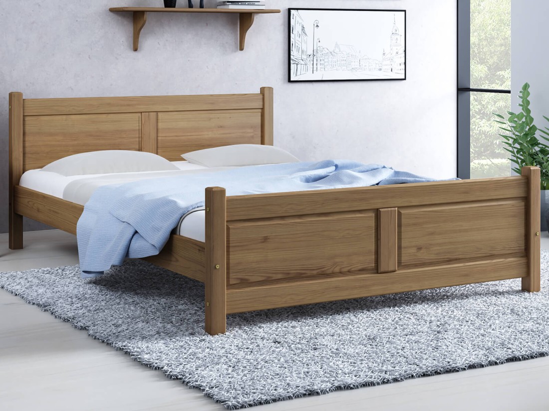 Letto in legno 140x200 Lena rovere
