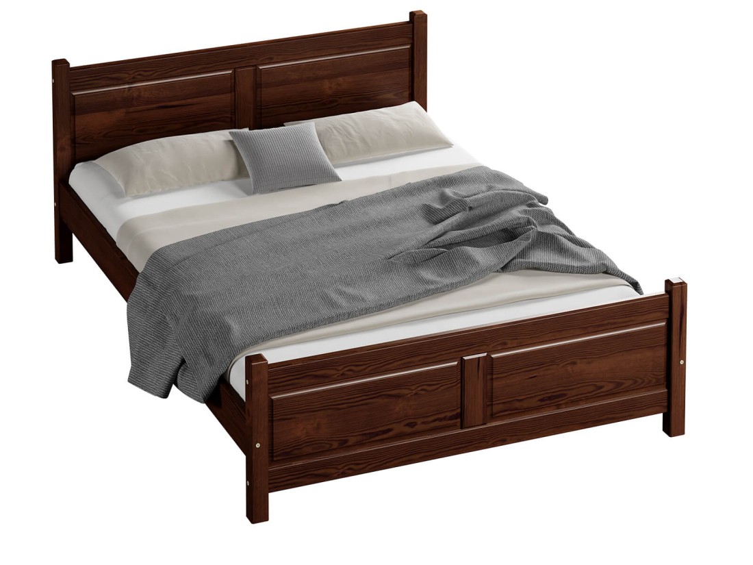 Letto in legno 120x200 Lena noce
