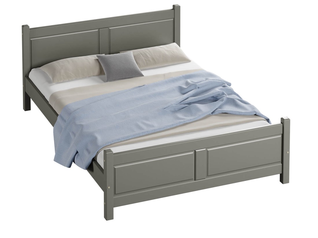 Letto in legno 160x200 Lena grigio