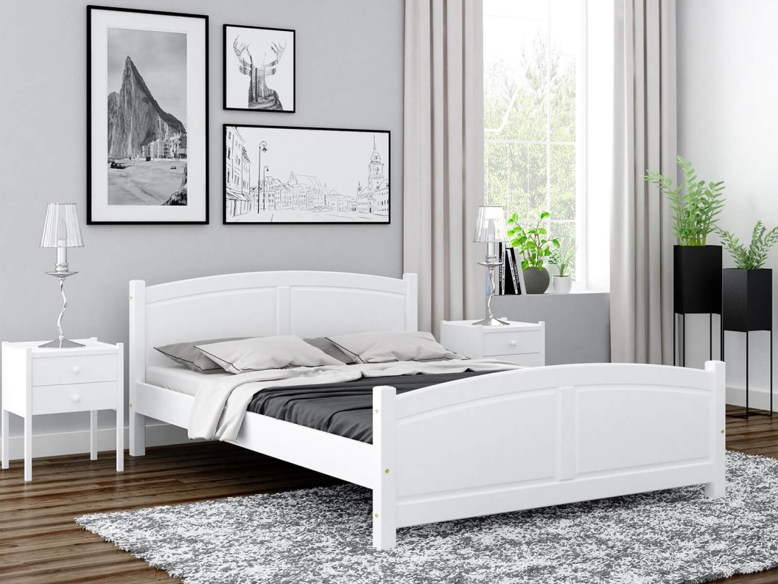 Letto in legno 120x200 Mela bianco