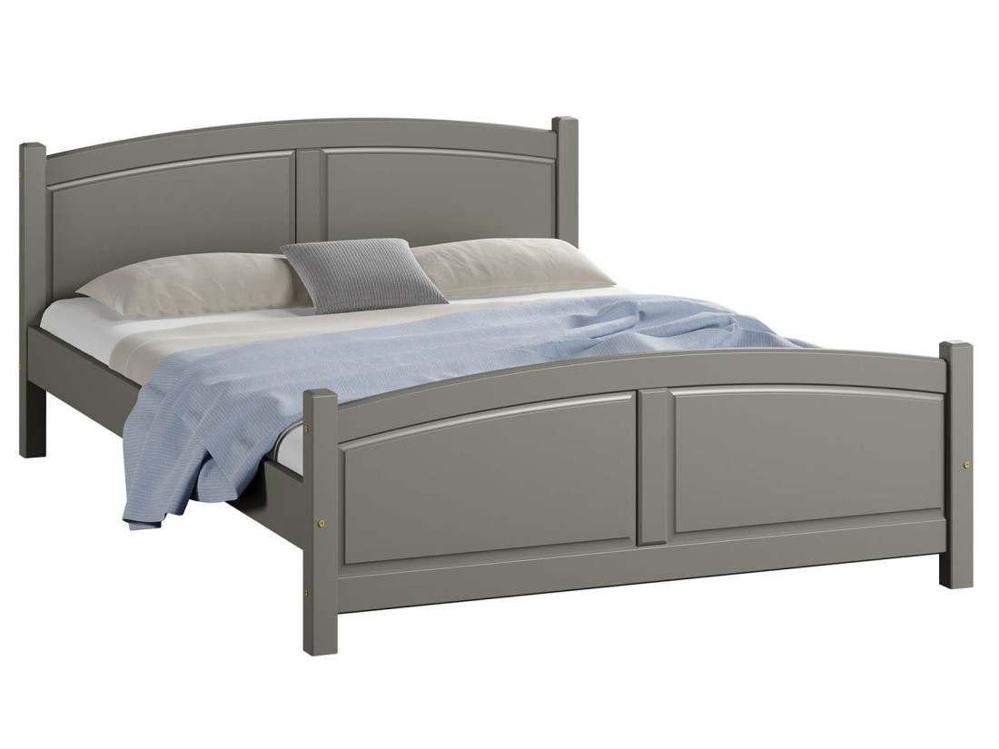 Letto in legno 140x200 Mela grigio