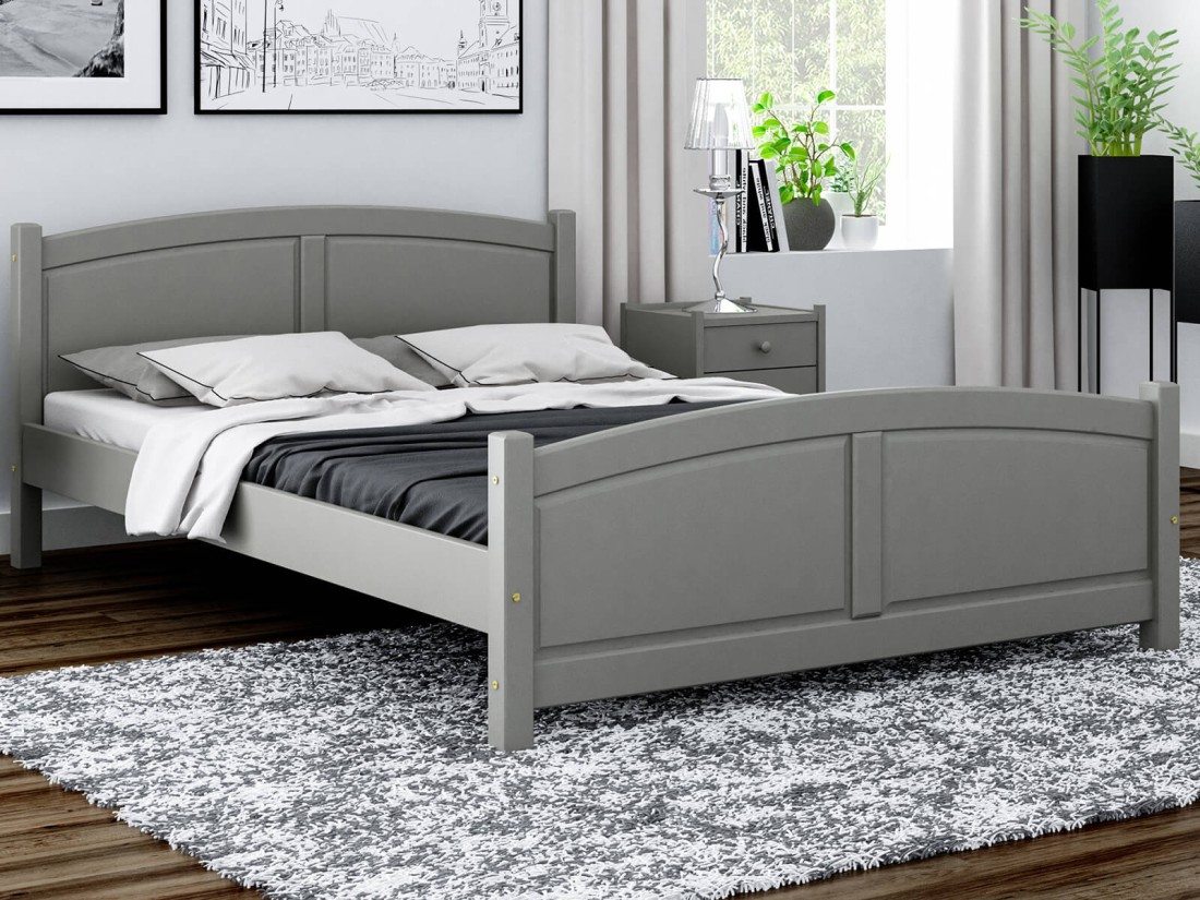 Letto in legno 140x200 Mela grigio
