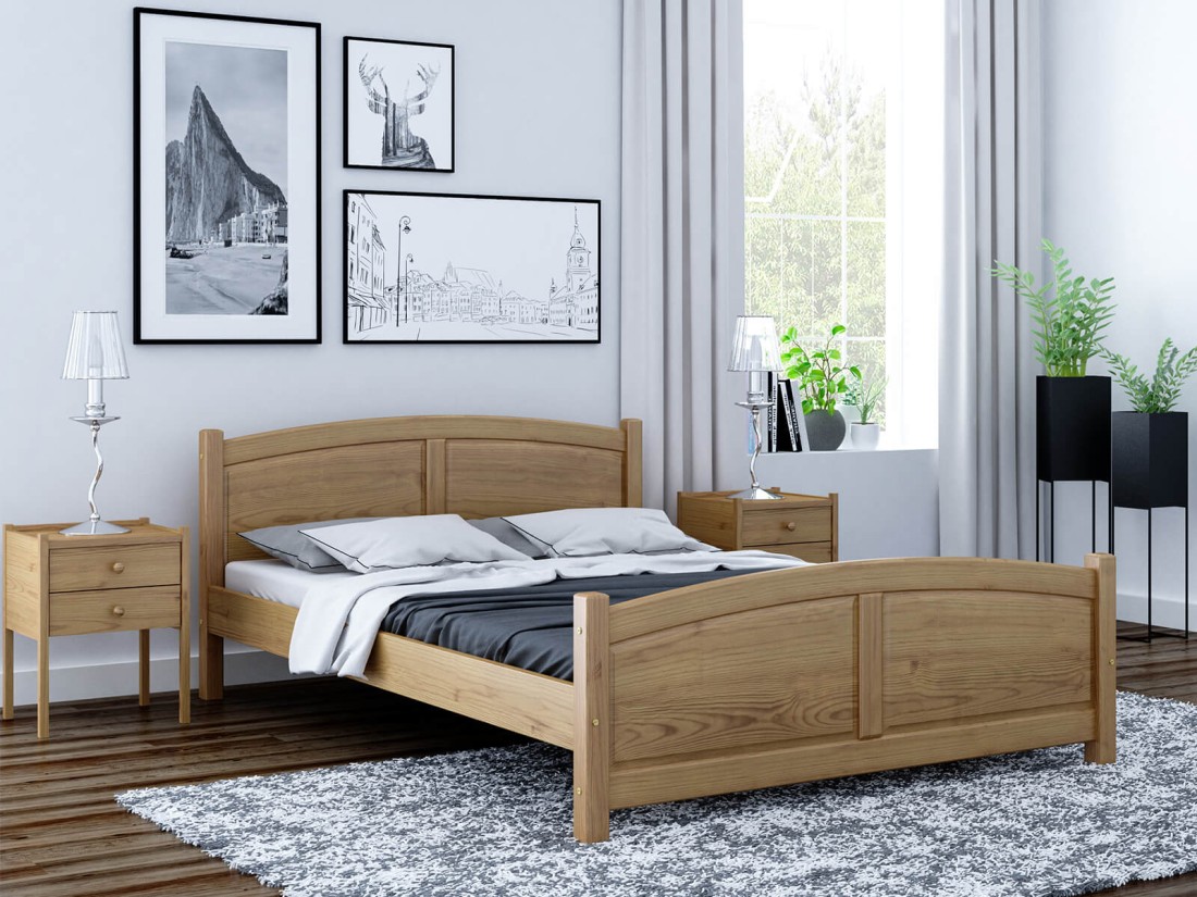 Letto in legno 120x200 Mela rovere