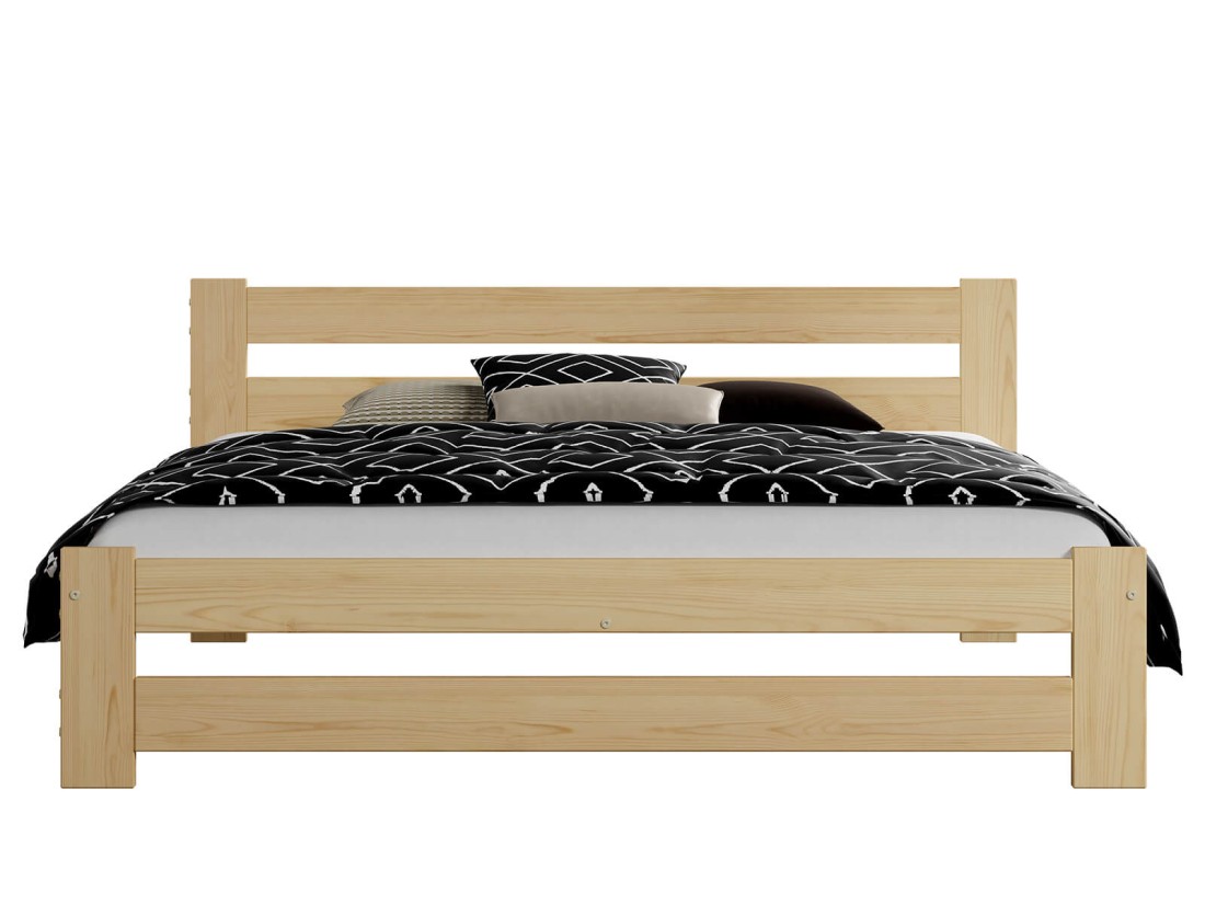 Letto in legno 180x200 Kada pino non verniciato con materasso in schiuma