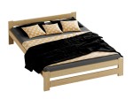 Letto in legno 140x200 Inter non verniciato con materasso in schiuma
