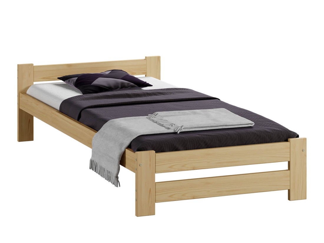 Letto in legno 90x200 Inter eco pino con materasso in schiuma