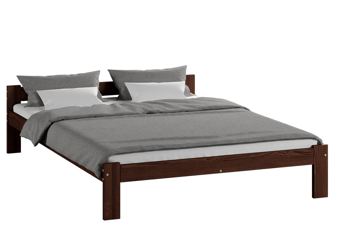 Letto in legno 140x200 Naba eco noce