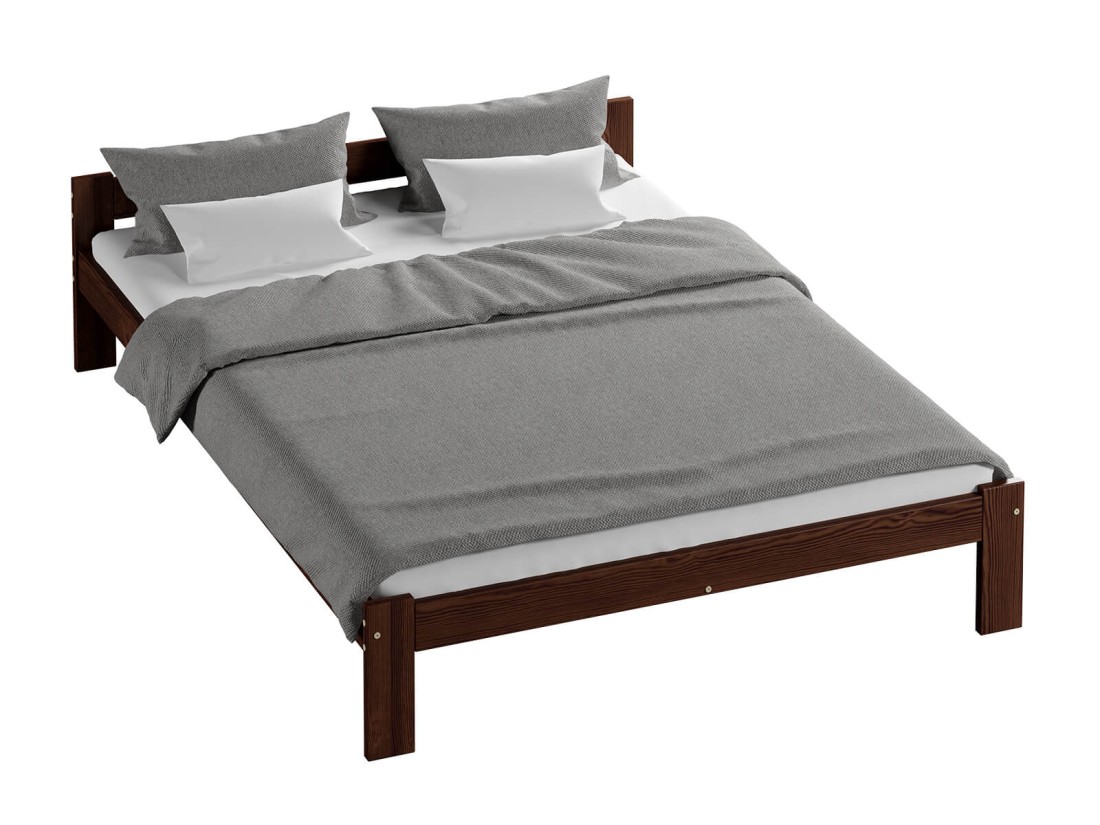 Letto in legno 140x200 Naba eco noce