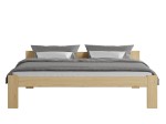 Letto in legno 120x200 Naba non verniciato con materasso in schiuma