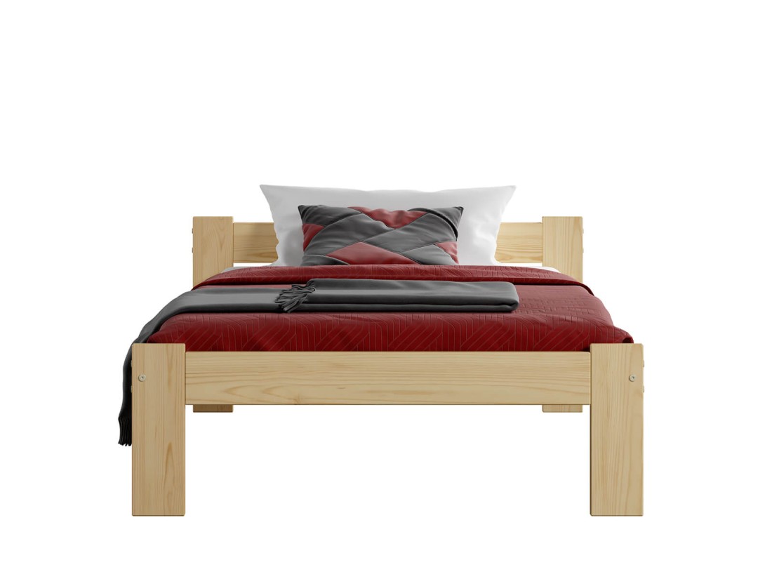 Letto in legno 90x200 con materasso in schiuma Naba pino