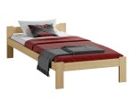 Letto in legno 80x200 Naba non verniciato con materasso in schiuma