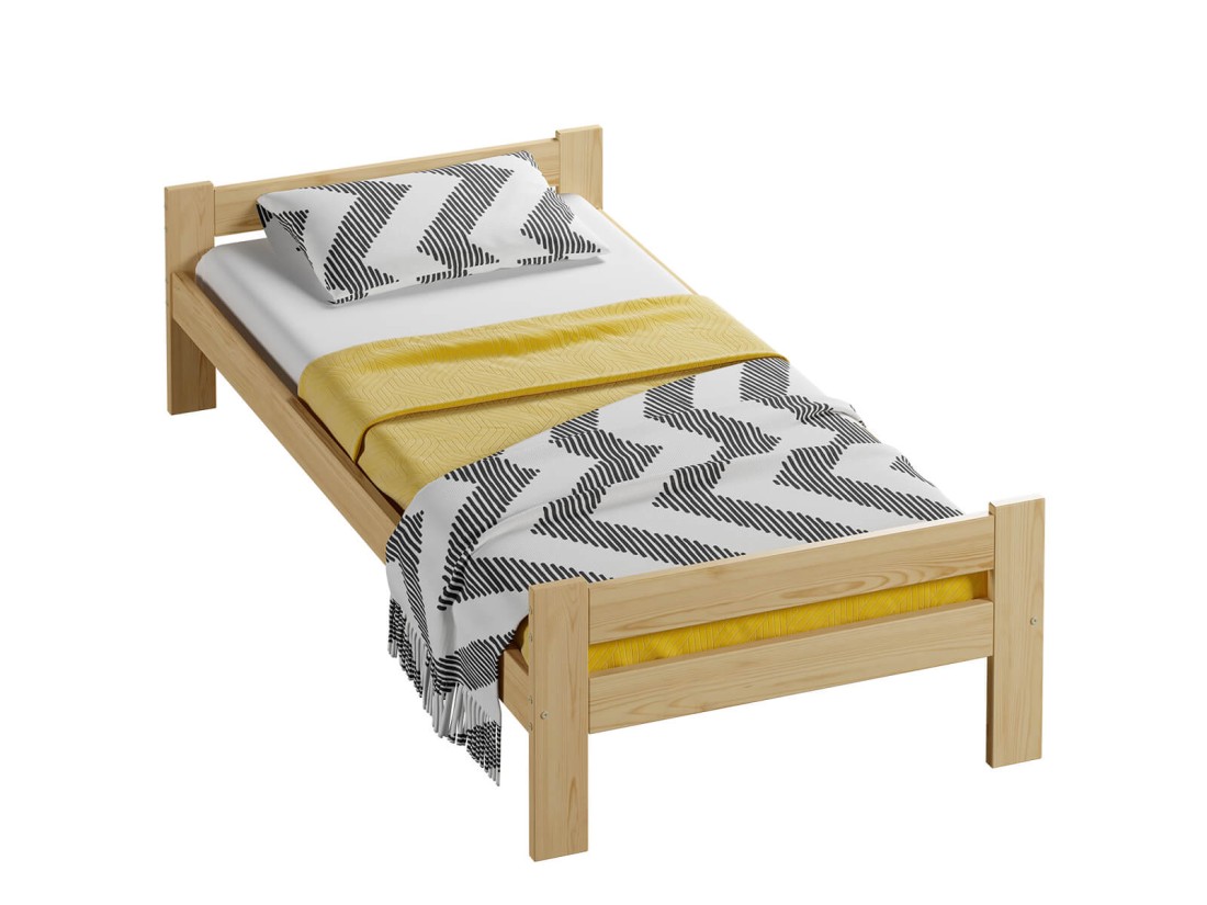 Letto 90x200 Prima in legno non verniciato