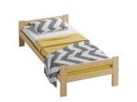 Letto in legno 80x200 Prima non verniciato con materasso in schiuma