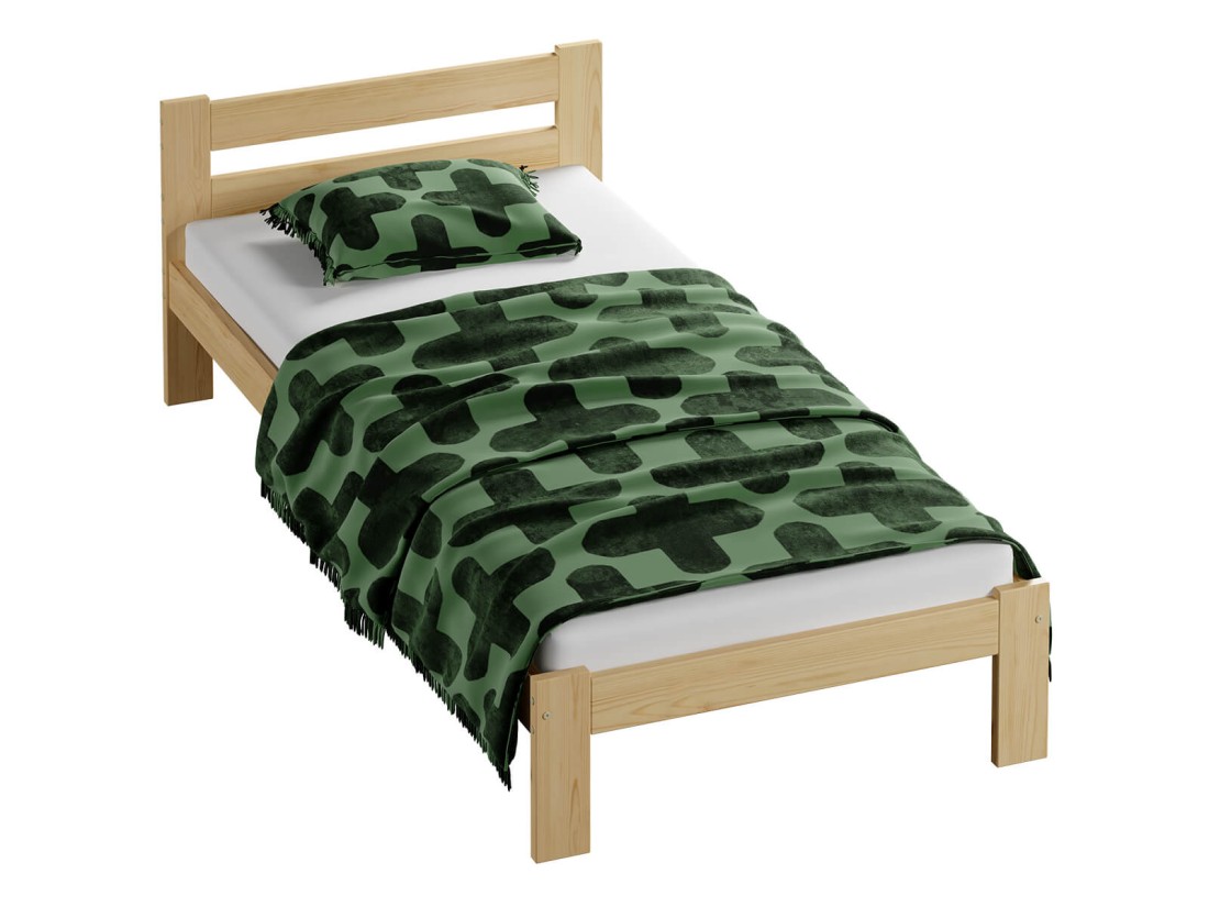 Letto 90x200 in legno Mato non verniciato