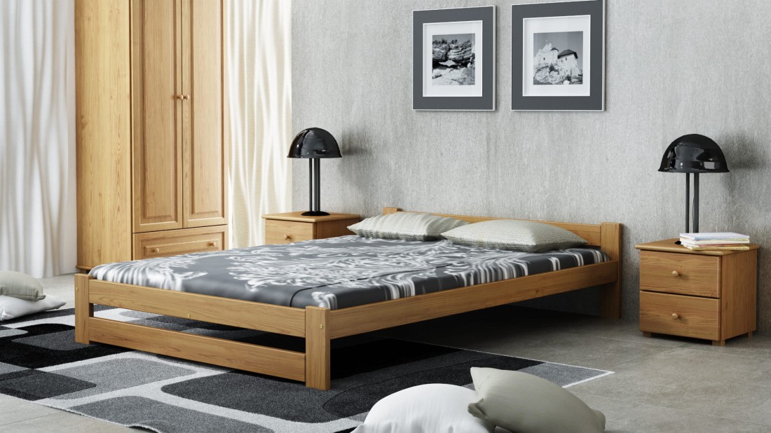 Letto in legno 160x200 Inter eco Rovere