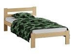 Letto in legno 90x200 Mato non verniciato con materasso in schiuma