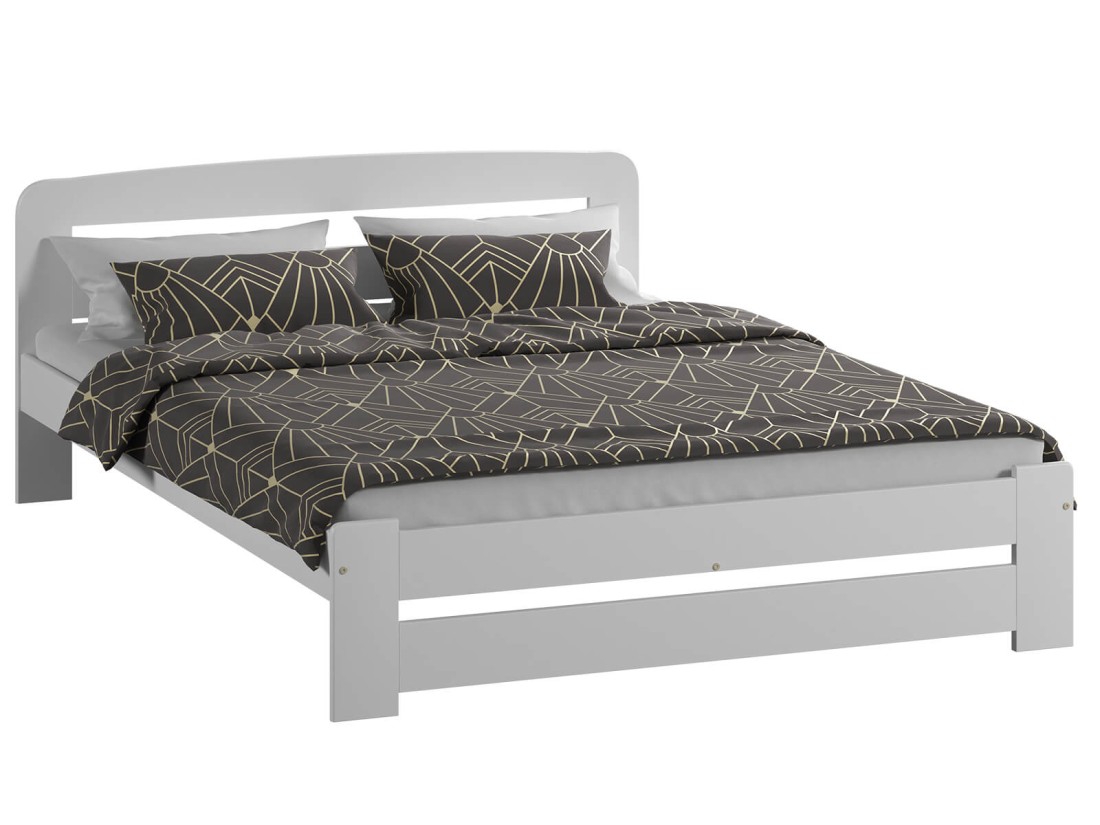 Letto 120x200 in pino Lidia colore bianco