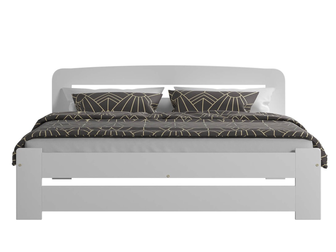 Letto 120x200 in pino Lidia colore bianco