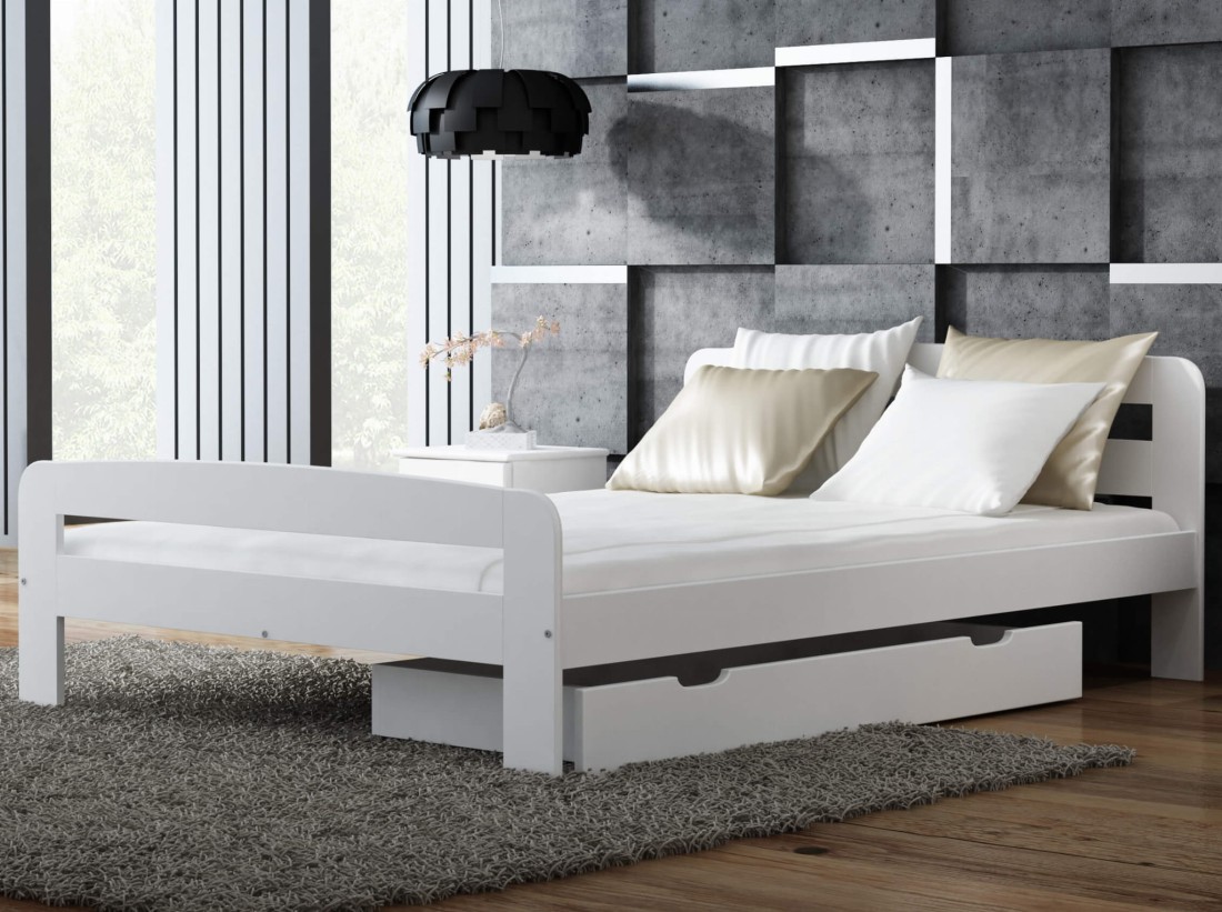 Letto in legno 180x200 Klaudia bianco