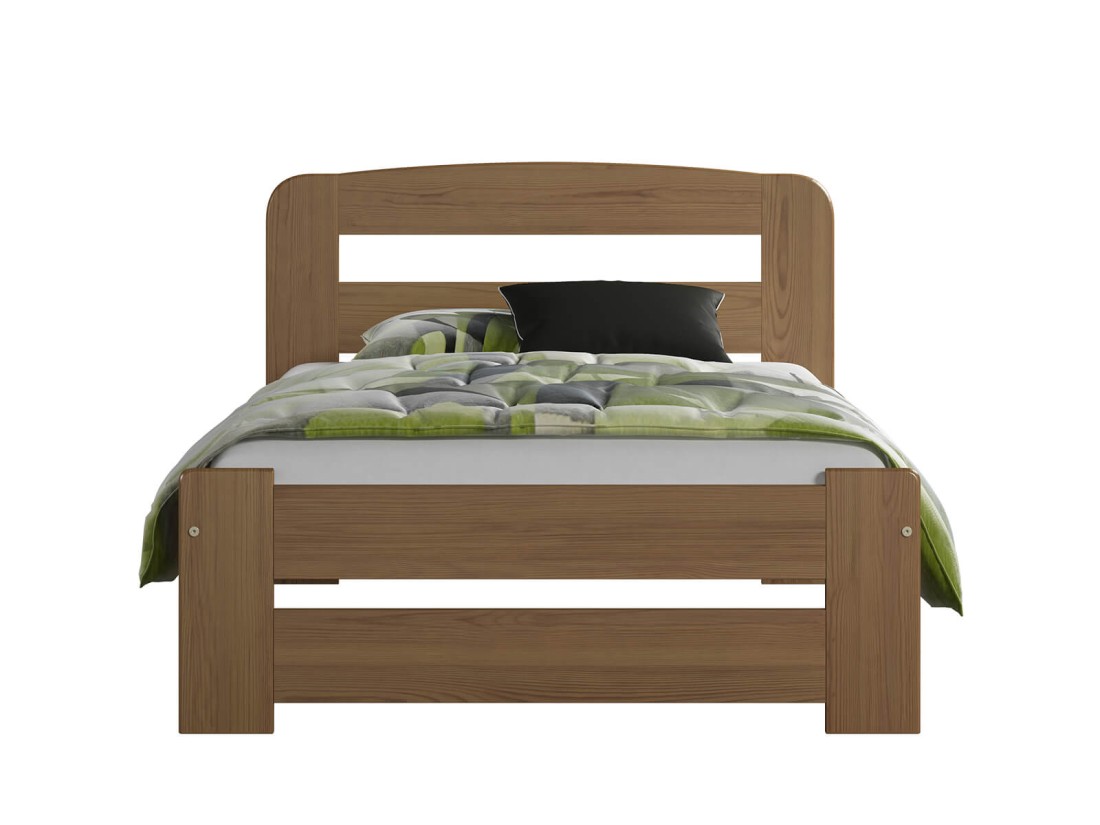 Letto 90x200 Lidia in pino colore rovere