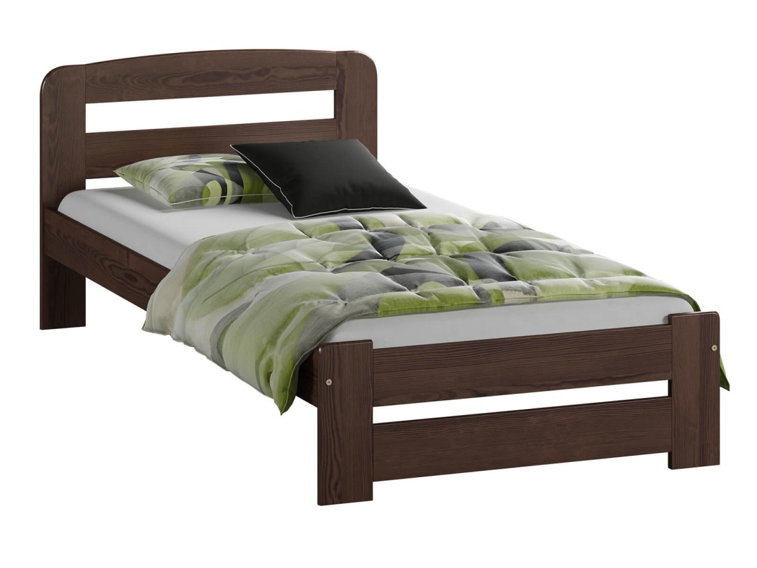 Letto 90x200 Lidia in pino colore noce