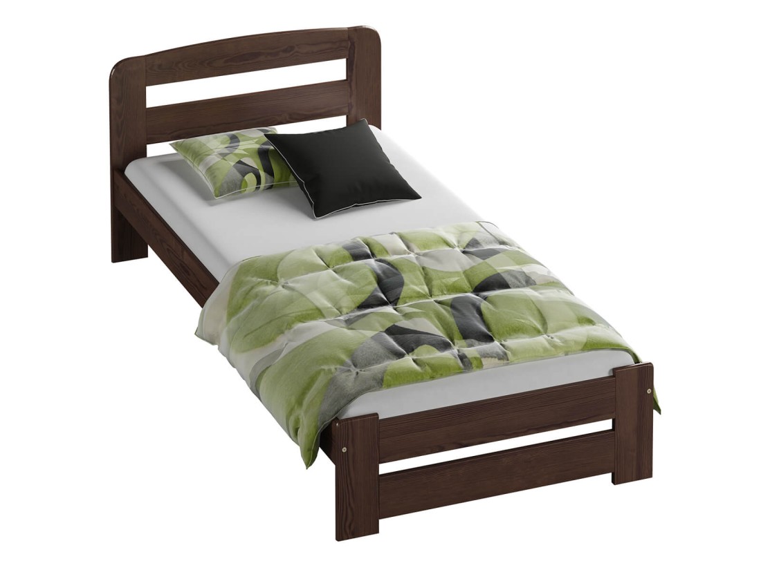 Letto 90x200 Lidia in pino colore noce