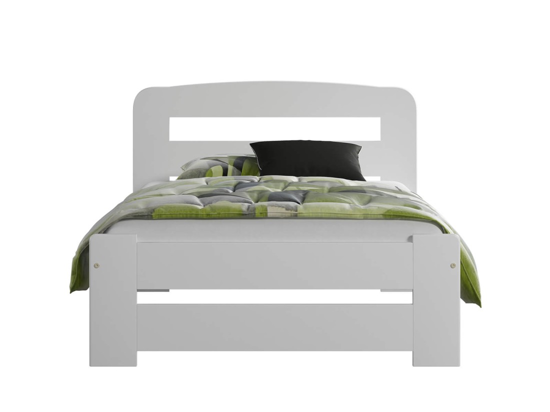 Letto 90x200 in pino Lidia colore bianco