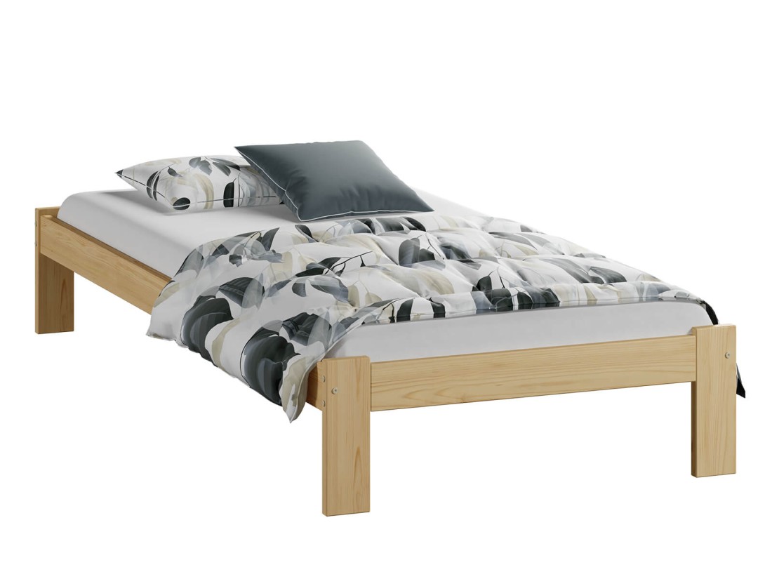 Letto in legno 80x200 Irys pino con materasso in schiuma