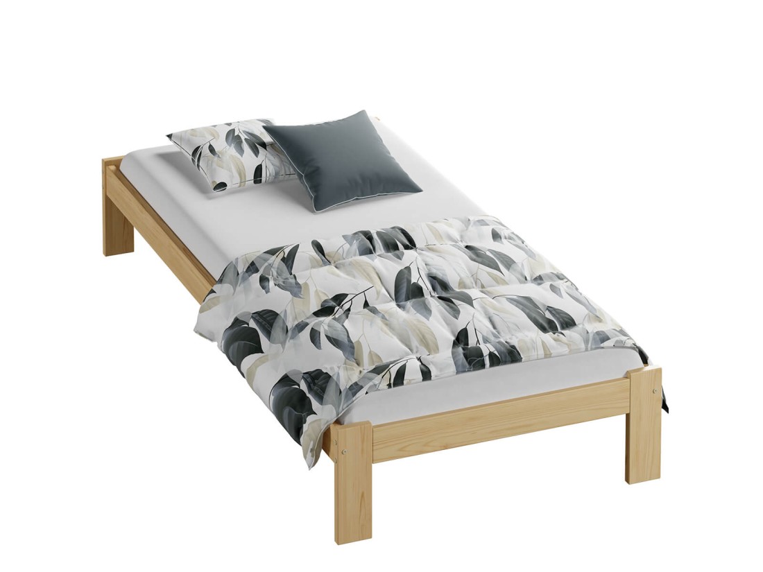 Letto in legno Irys 90x200 Pino con materasso in schiuma