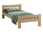 Letto in legno 80x200 Manta in pino non verniciato con materasso in schiuma