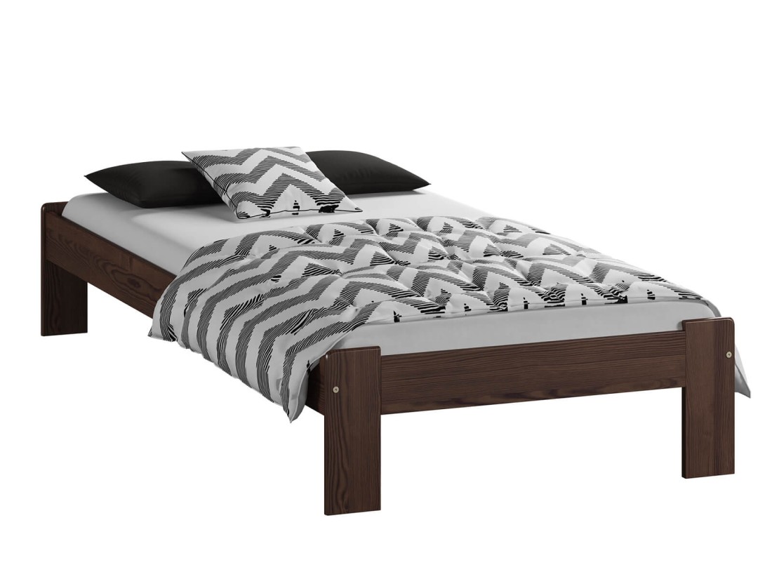 Letto in legno 90x200 Ada, colore noce
