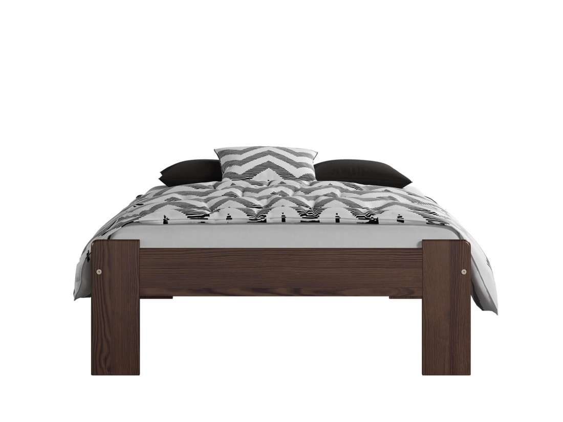 Letto in legno 90x200 Ada, colore noce